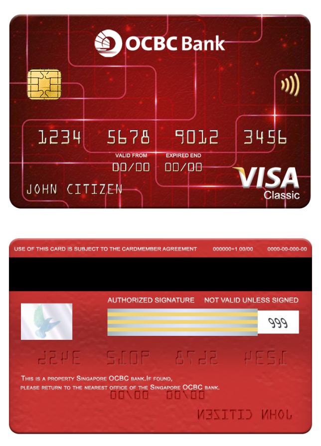Singapore OCBC bank visa classic card